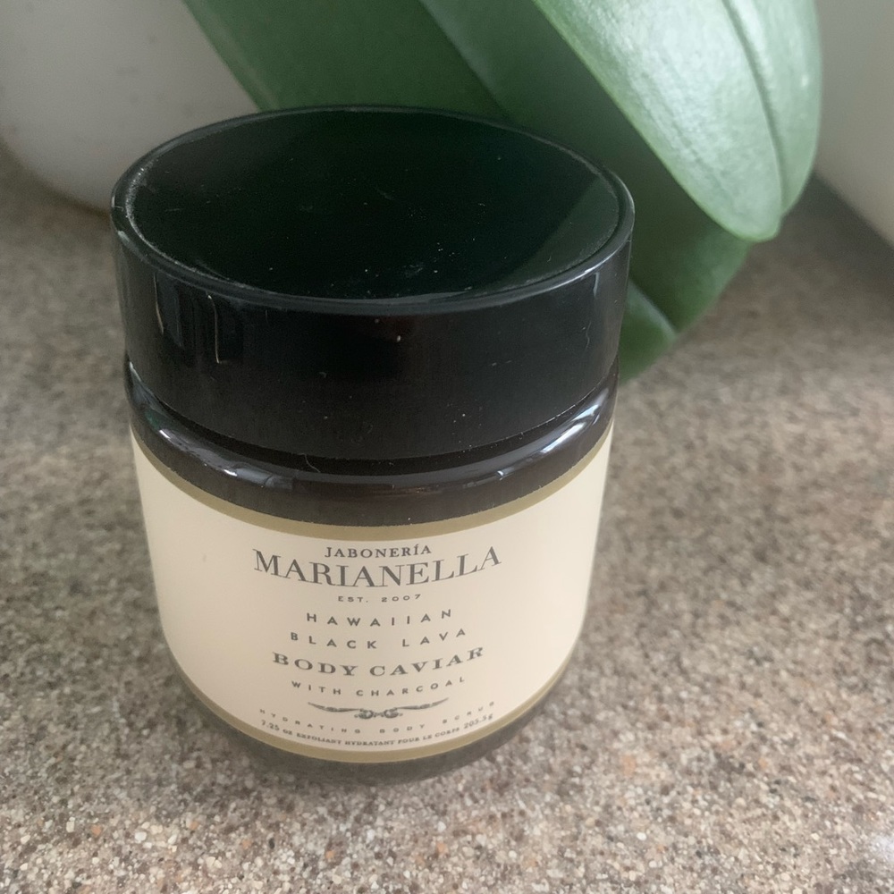 Hawaiian black lava body caviar with charcoal